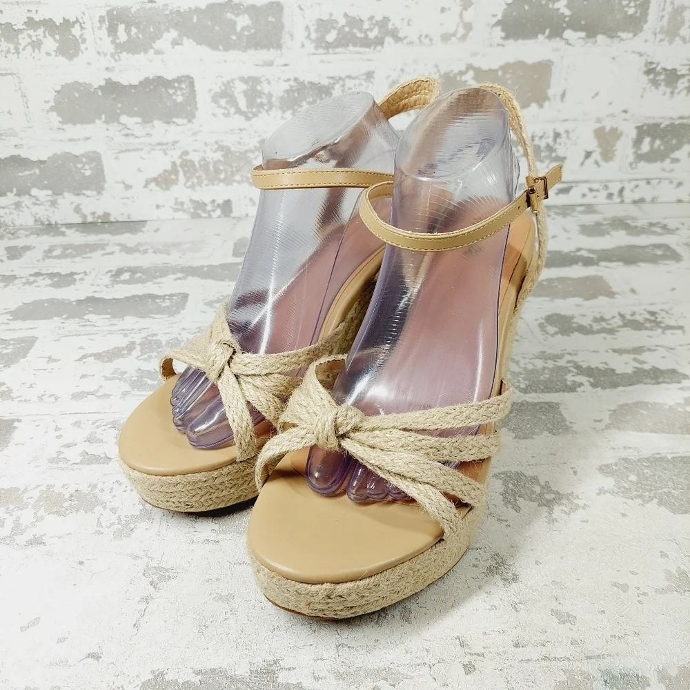 New MIA Womens Ashlee Strappy Slingback Wedge Sandals T64